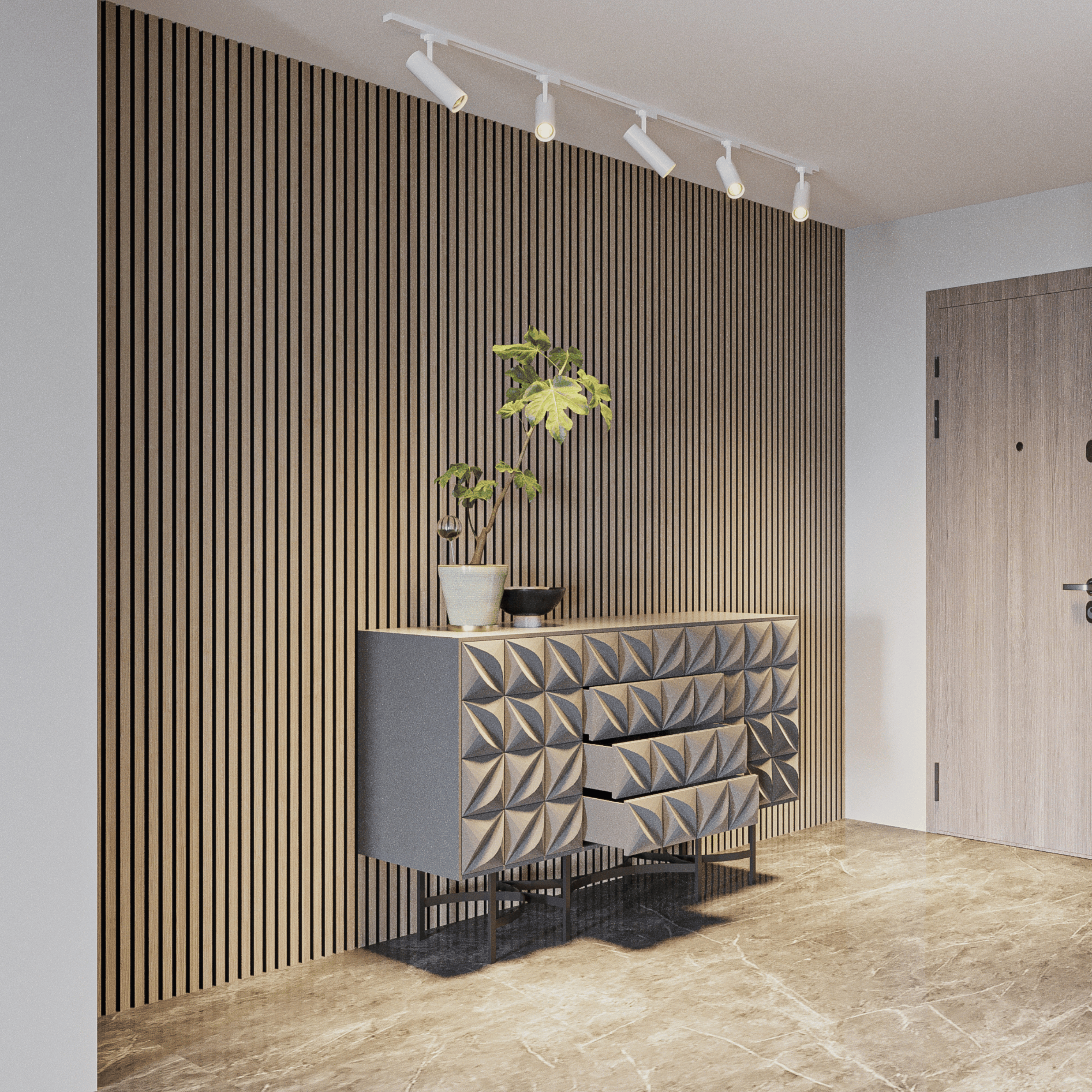 Akustikpaneele 280 cm – Standard – Helle Walnuss