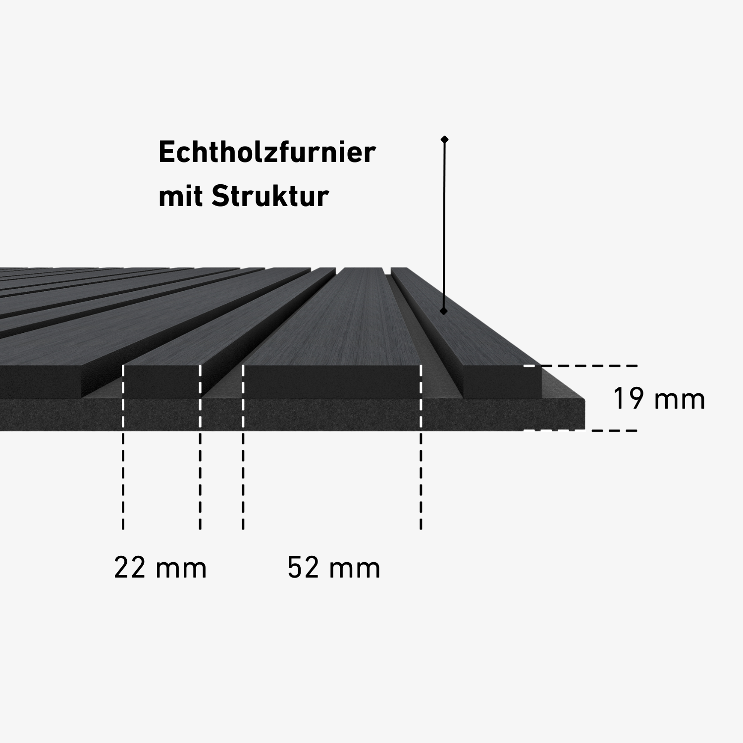Panneaux acoustiques 280cm - Gemischt - Black Eiche