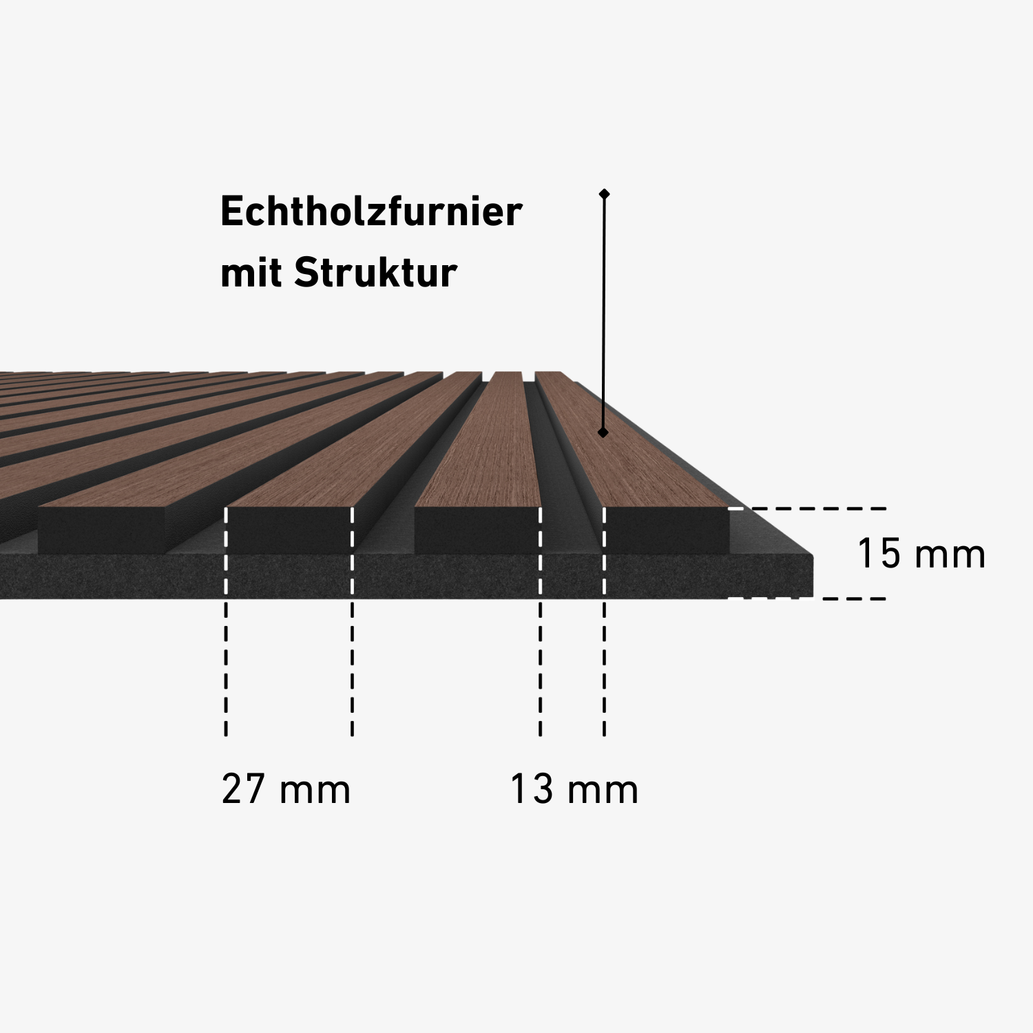 Akustikpaneele 280 cm – Standard – Walnuss