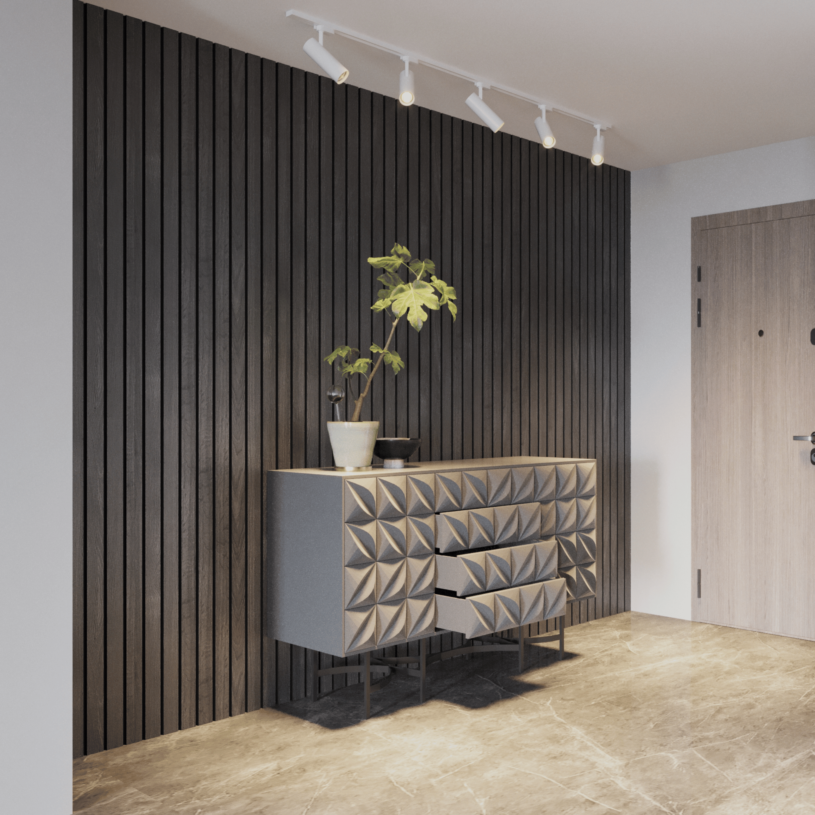 Panneaux acoustiques 280cm - Breit - Noir Eiche