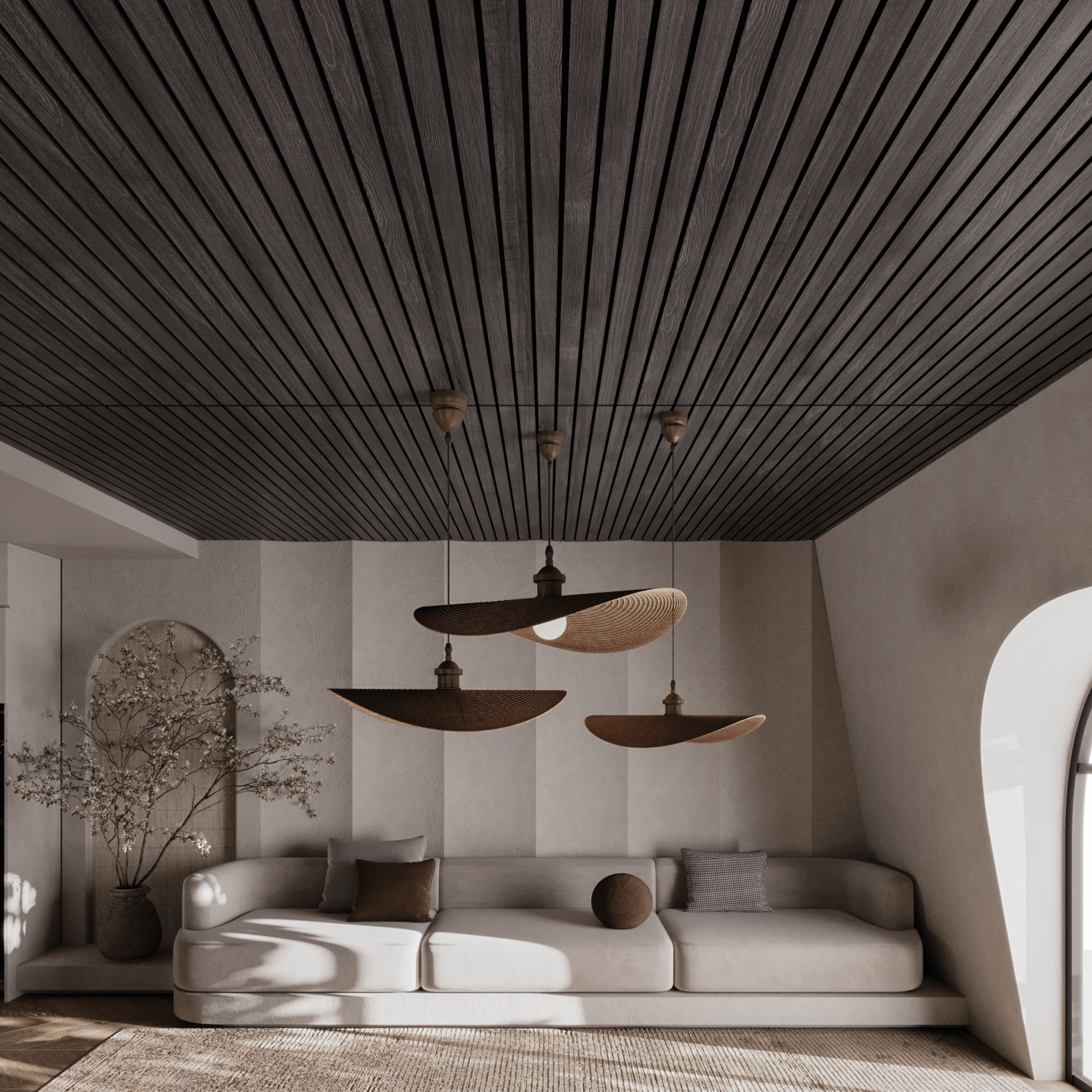 Panneaux acoustiques 280cm - Breit - Noir Eiche