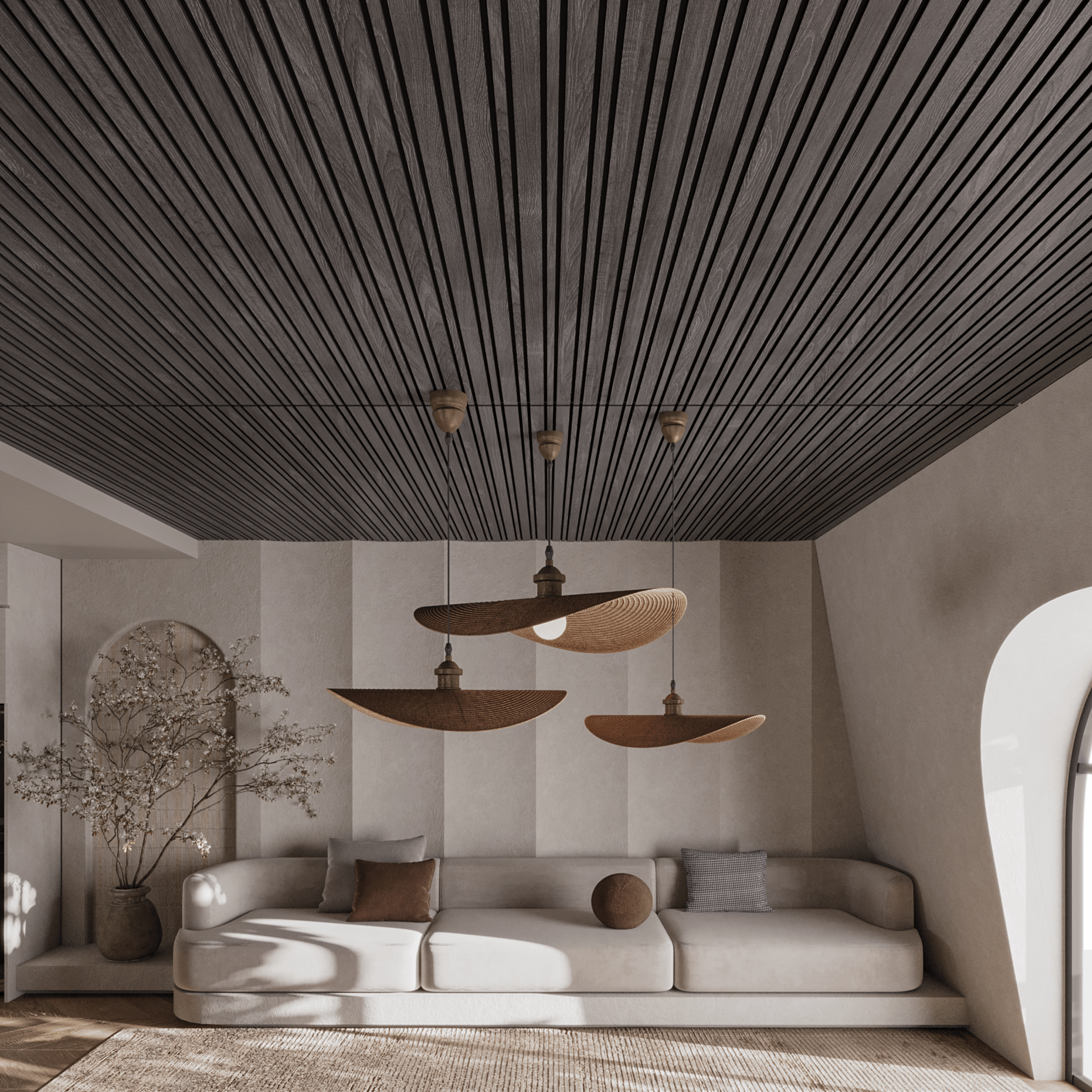 Akustikpaneele 280cm - Gemischt - Schwarze Eiche