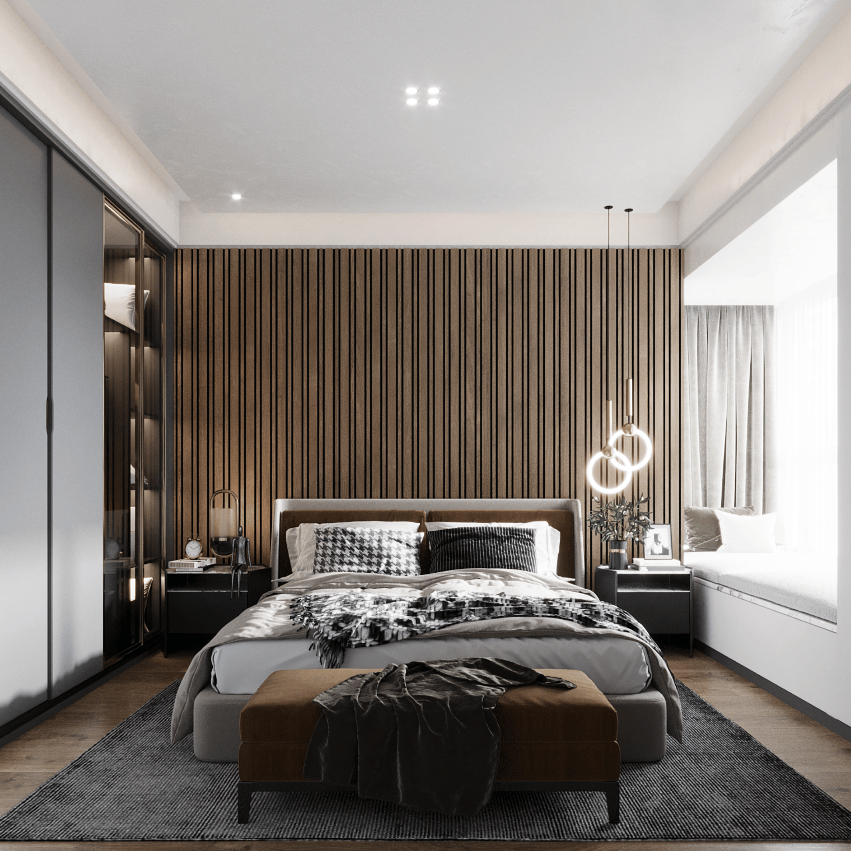 Akustikpaneele 280cm - Gemischt - Walnuss