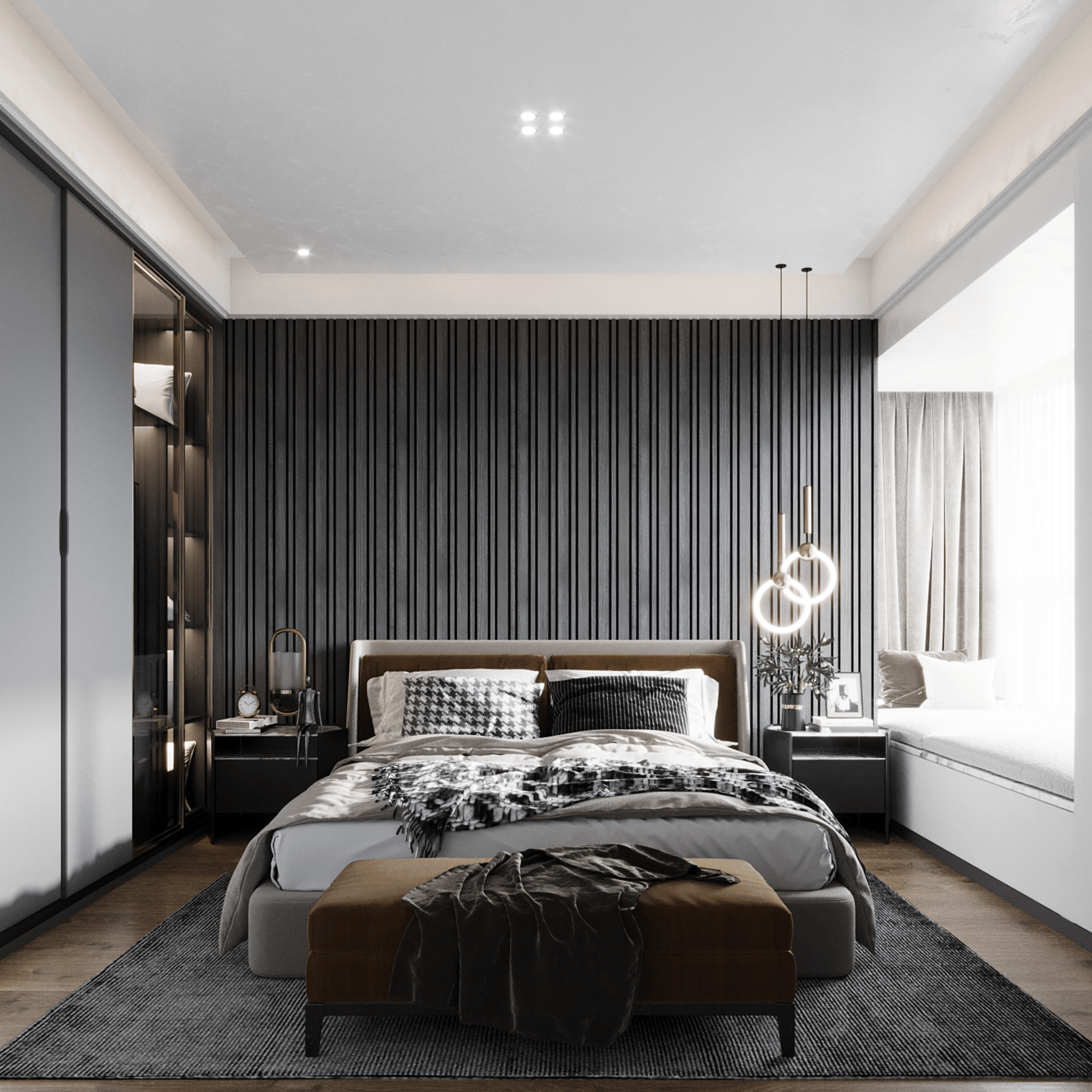 Akustikpaneele 280cm - Gemischt - Schwarze Eiche