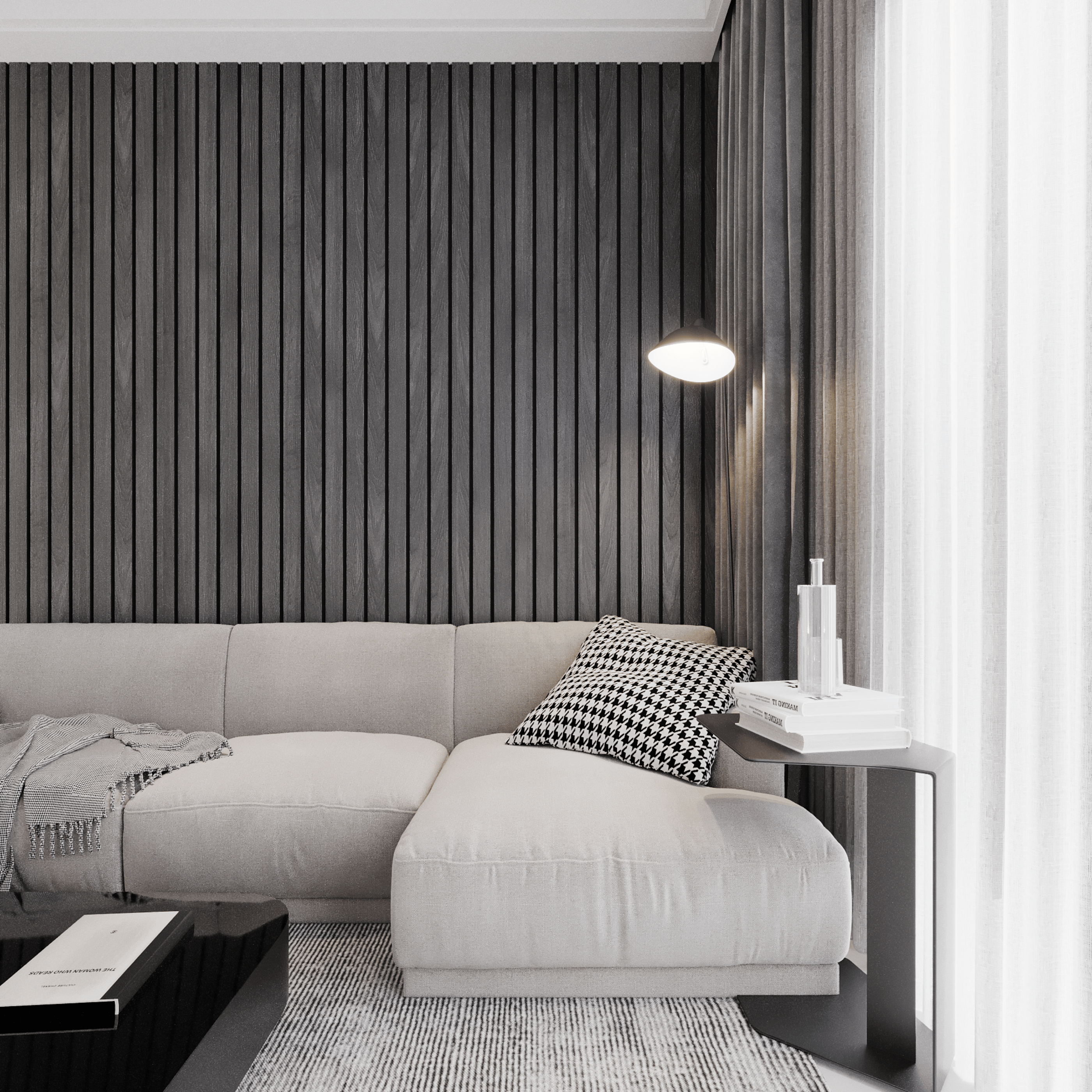 Panneaux acoustiques 280cm - Breit - Noir Eiche