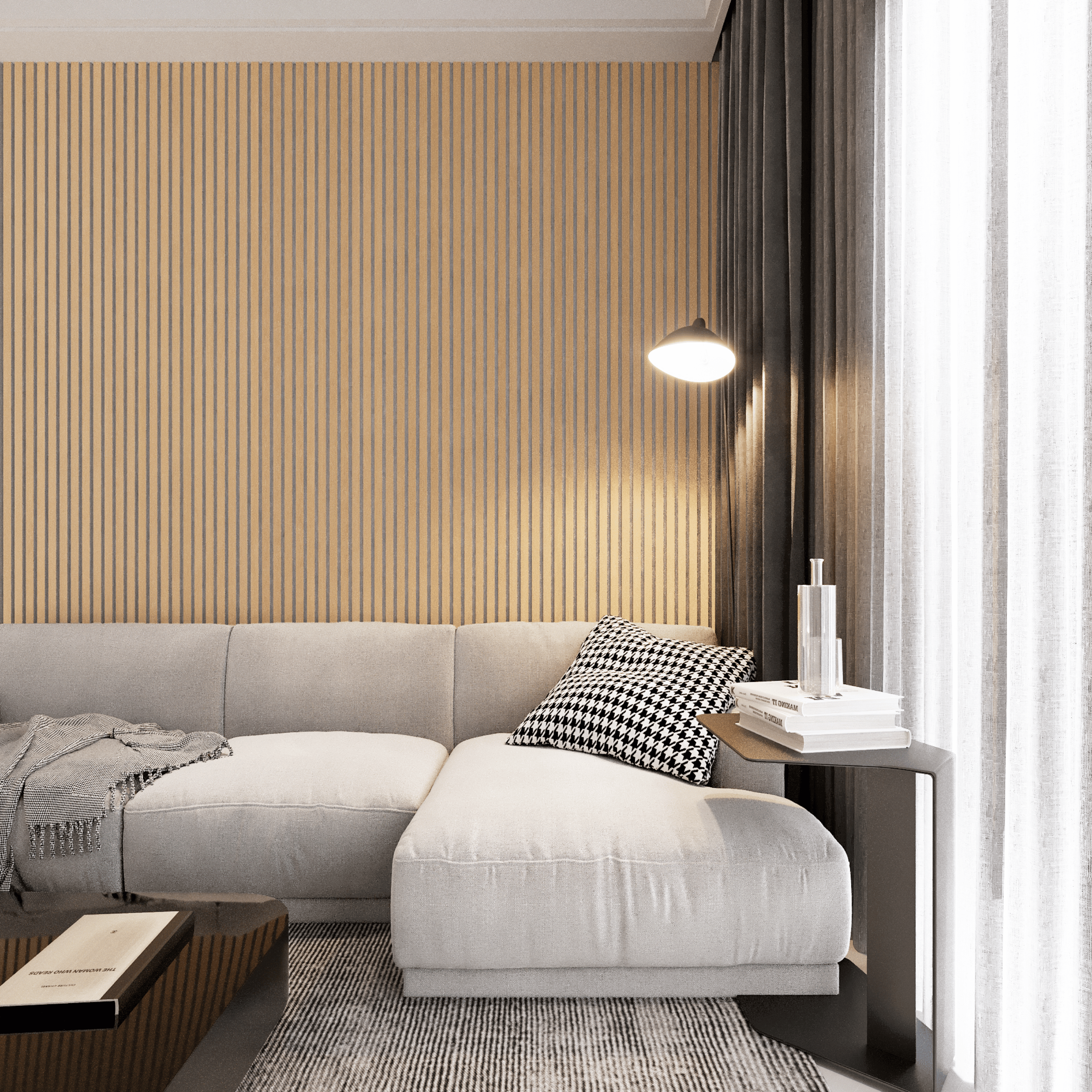 Akustikpaneele 280 cm – Standard – Naturweiß mit Filz Grau