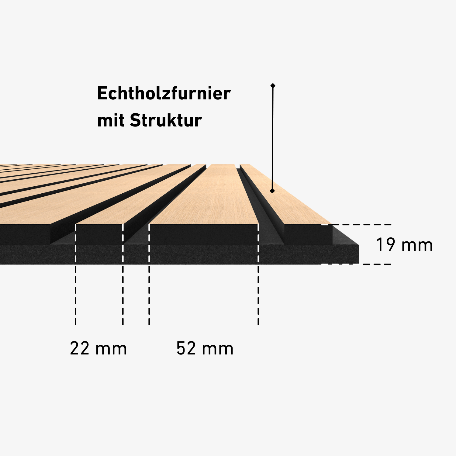 Akustikpaneele 280cm - Gemischt - Natürliche Eiche