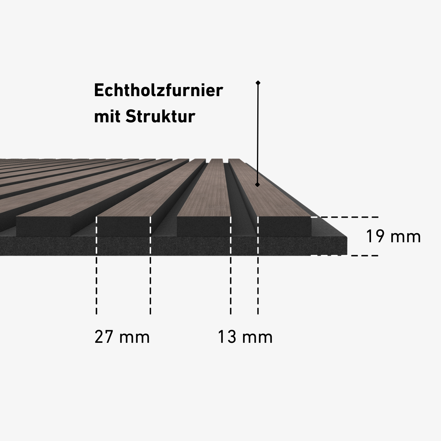 Akustikpaneele 280 cm – Standard – Geräucherte Eiche
