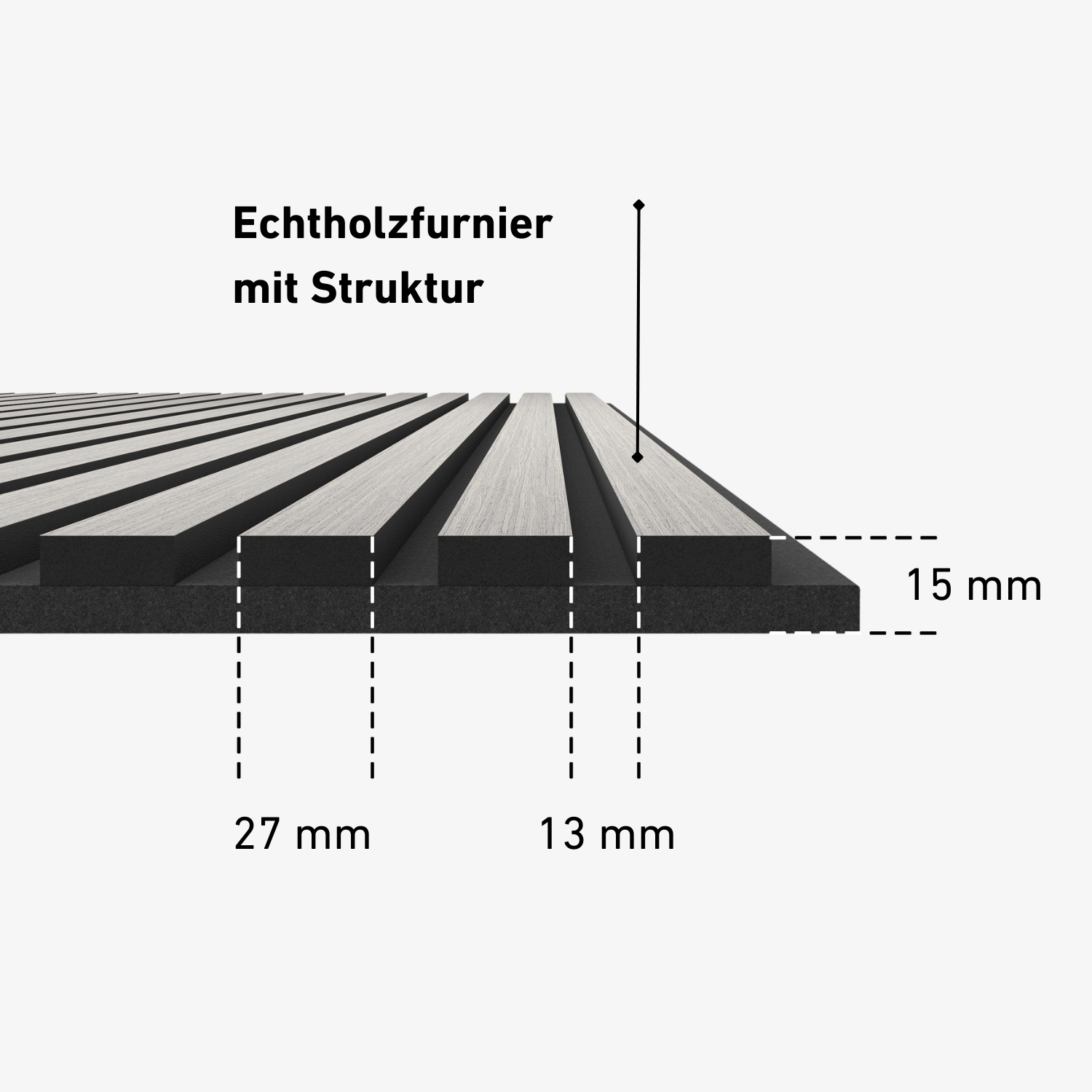 Panneaux acoustiques 280cm - Standard - Grau Eiche
