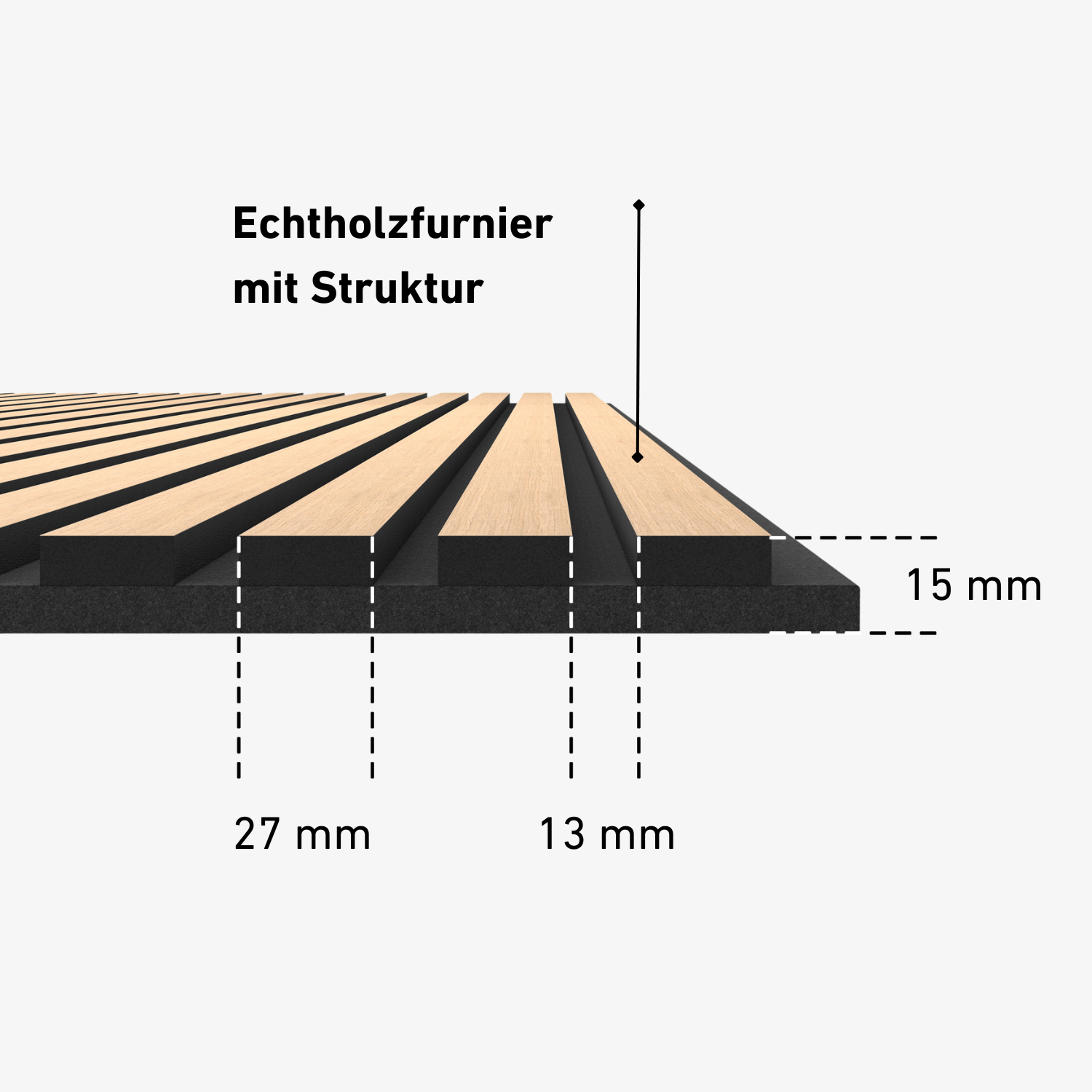 Panneaux acoustiques 280cm - Standard - Naturel Eiche