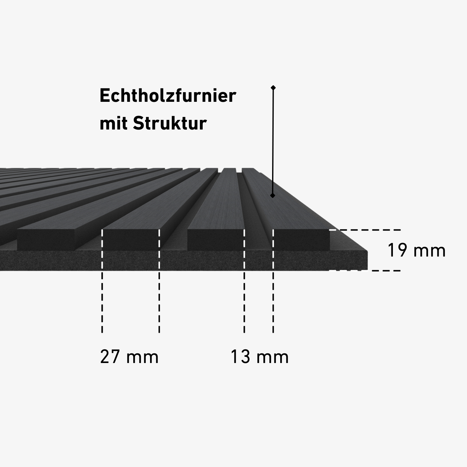 Akustikpaneele 280cm - Standard - Schwarze Eiche